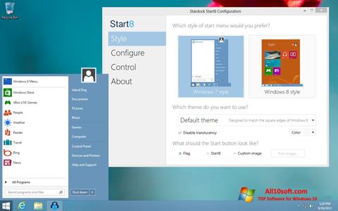 Posnetek zaslona Start8 Windows 10