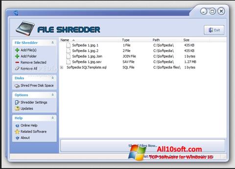 Posnetek zaslona File Shredder Windows 10