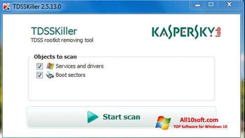 Posnetek zaslona Kaspersky TDSSKiller Windows 10