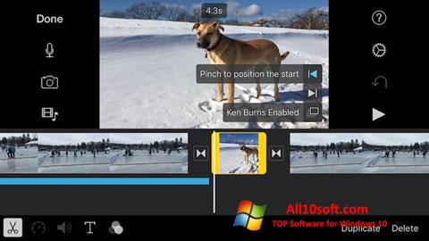 Posnetek zaslona iMovie Windows 10