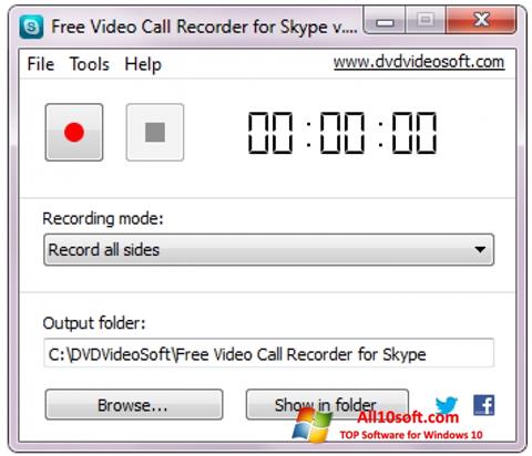 Posnetek zaslona Free Video Call Recorder for Skype Windows 10