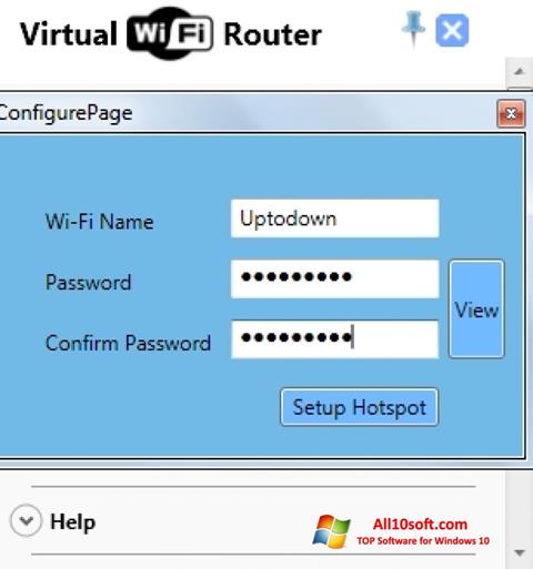 Posnetek zaslona Virtual WiFi Router Windows 10