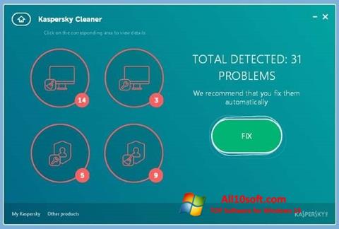 Posnetek zaslona Kaspersky Cleaner Windows 10
