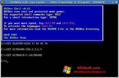 Posnetek zaslona DOSBox Windows 10