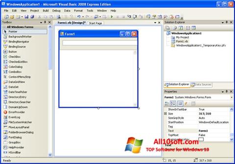 Posnetek zaslona Microsoft Visual Basic Windows 10