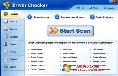 Posnetek zaslona Driver Checker Windows 10
