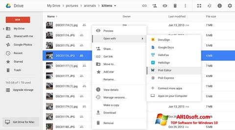 Posnetek zaslona Google Drive Windows 10