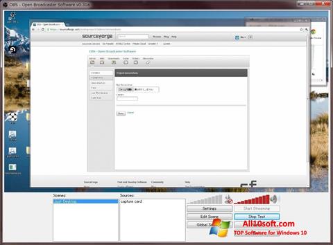 Posnetek zaslona Open Broadcaster Software Windows 10