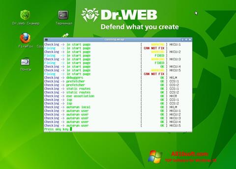 Posnetek zaslona Dr.Web LiveCD Windows 10