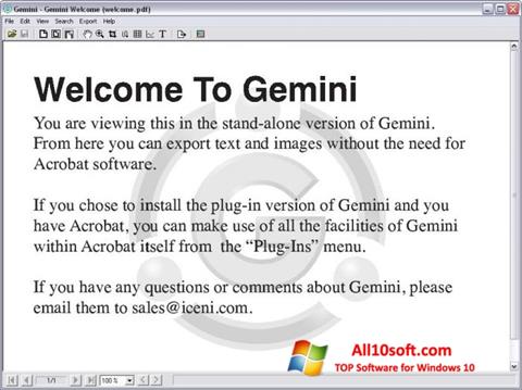 Posnetek zaslona Gemini Windows 10