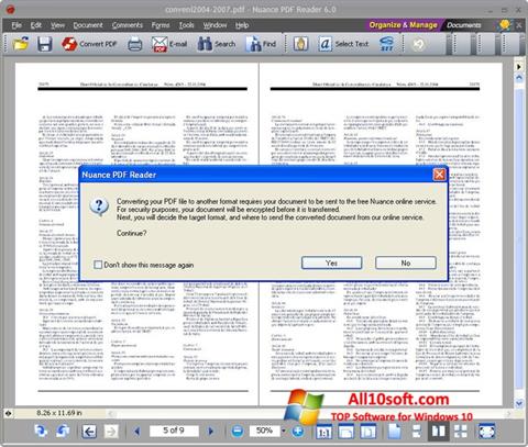 Posnetek zaslona Nuance PDF Reader Windows 10