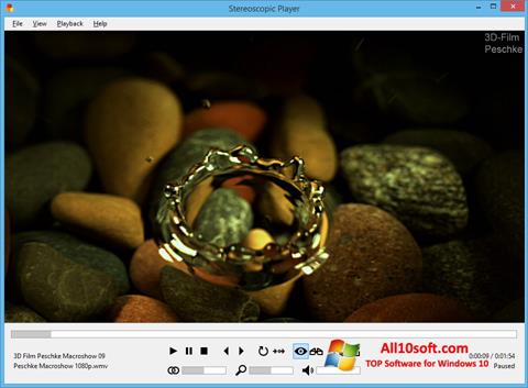 Posnetek zaslona Stereoscopic Player Windows 10