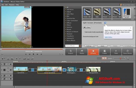 Posnetek zaslona Movavi Video Editor Windows 10