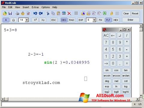 Posnetek zaslona RedCrab Calculator Windows 10