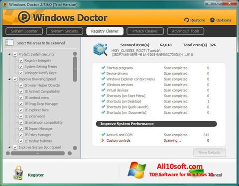 Posnetek zaslona Windows Doctor Windows 10