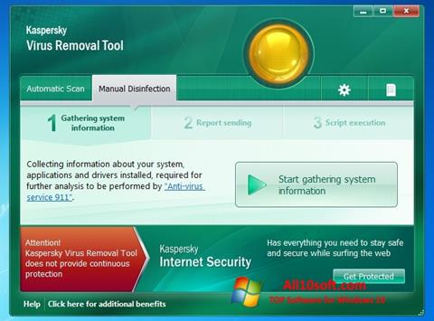 Posnetek zaslona Kaspersky Virus Removal Tool Windows 10