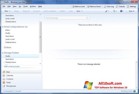 Posnetek zaslona Windows Live Mail Windows 10