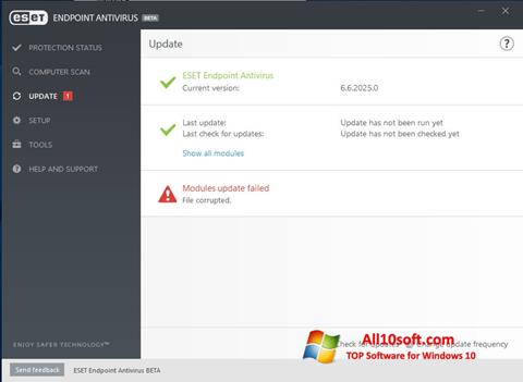 Posnetek zaslona ESET Endpoint Antivirus Windows 10