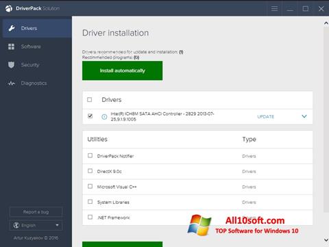 Posnetek zaslona DriverPack Solution Windows 10