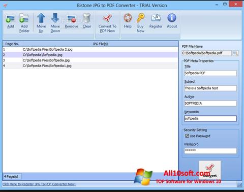 Posnetek zaslona Image To PDF Converter Windows 10