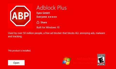 Posnetek zaslona Adblock Plus Windows 10