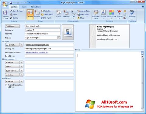 Posnetek zaslona Microsoft Outlook Windows 10