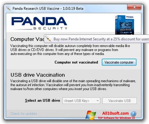 Posnetek zaslona Panda USB Vaccine Windows 10