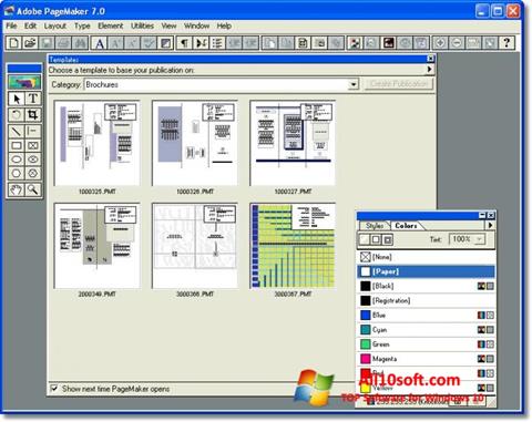 Posnetek zaslona Adobe PageMaker Windows 10