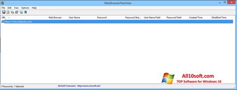 Posnetek zaslona WebBrowserPassView Windows 10