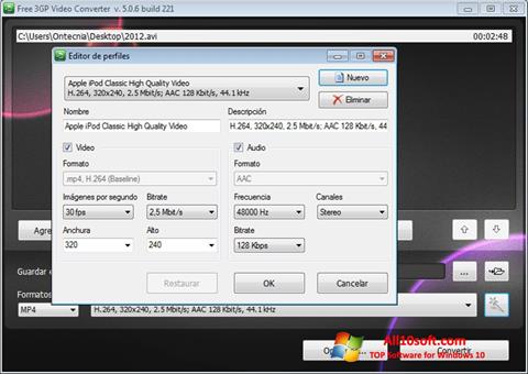 Posnetek zaslona Free MP4 Video Converter Windows 10