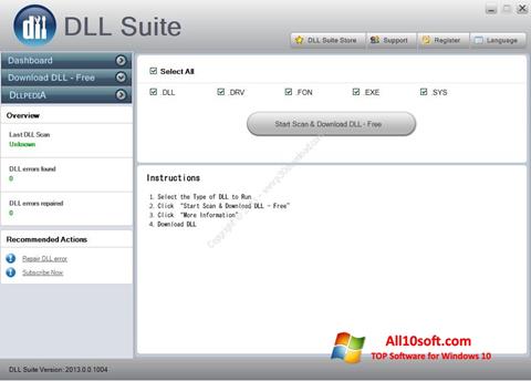 Posnetek zaslona DLL Suite Windows 10