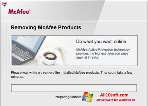 Posnetek zaslona McAfee Consumer Product Removal Tool Windows 10