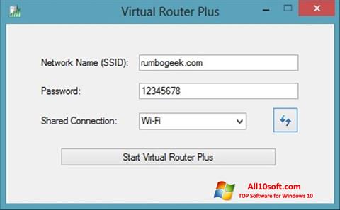 Posnetek zaslona Virtual Router Plus Windows 10