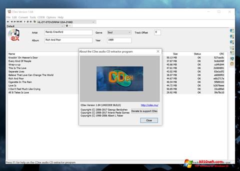 Posnetek zaslona CDex Windows 10