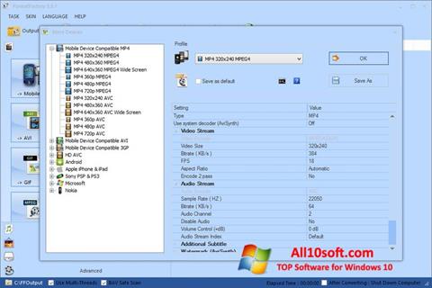 Posnetek zaslona Format Factory Windows 10